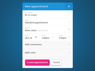New appointment modal appointment blue create form modal new overlay ui window