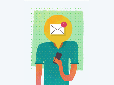 Notificationhead character email illustration message reminder