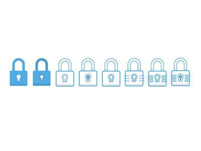 Padlock Evolves icon illustration illustrator lock padlock secure security vector