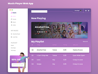Music Web Apps apps branding graphic design logo music ui web