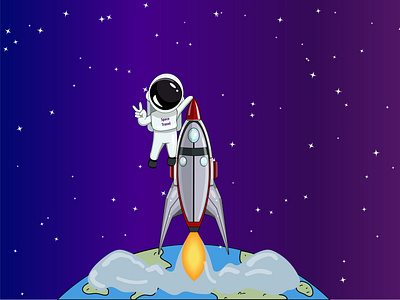 Space Travel app design illustration vector