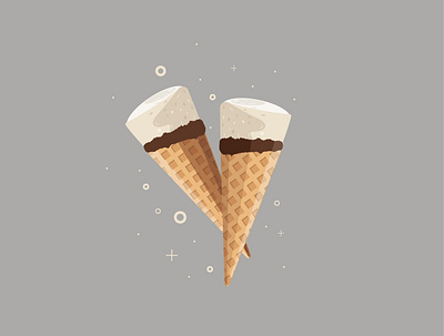 Waffle cone cone design food ice cream illustration waffle