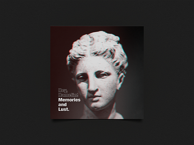 "Hey, Hamelin! – Memories and Lust" Album Cover album art black and white cover cover design electronic glitch glitch effect greek music spotify statue