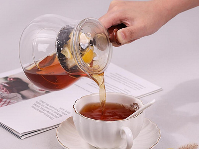 Glass Tea Kettle With Strainer Teapots 3d branding coffee design illustration logo motion graphics product typography ui