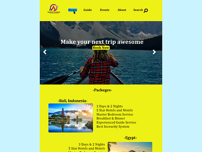 Travel Agency Landing Page graphic design