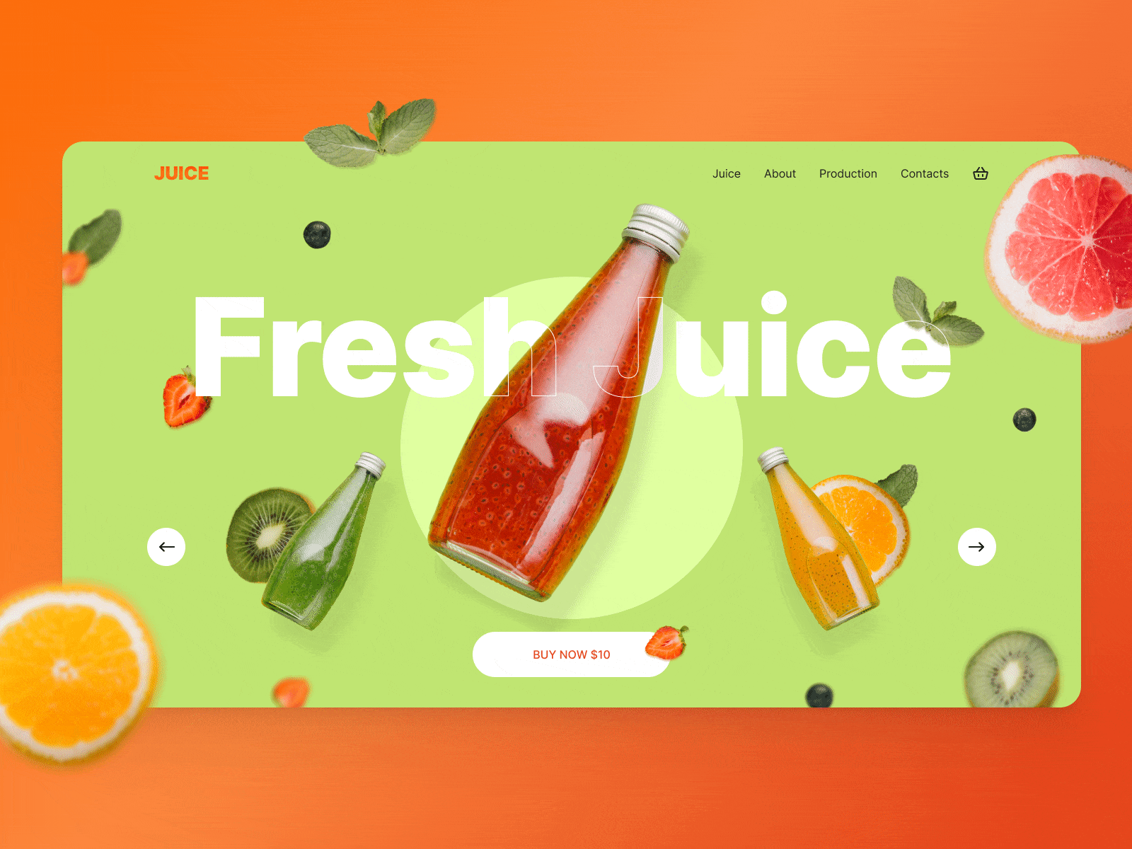 Fresh Juice Concept 🍊 design interface landing ui ux web website