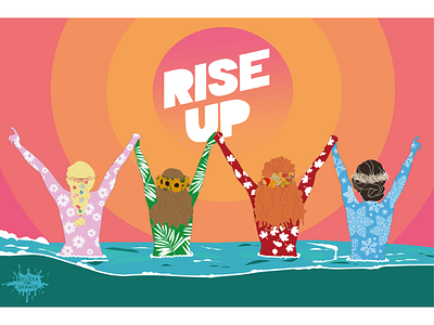 Rise Up Design for Mural at The Liberty Lounge bold colours community design digital illustration empowering artwork female community graphic design illustration mural street art
