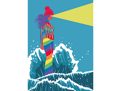 Rainbow Lighthouse Illustration bold colours community design digital illustration empowering artwork graphic design illustration