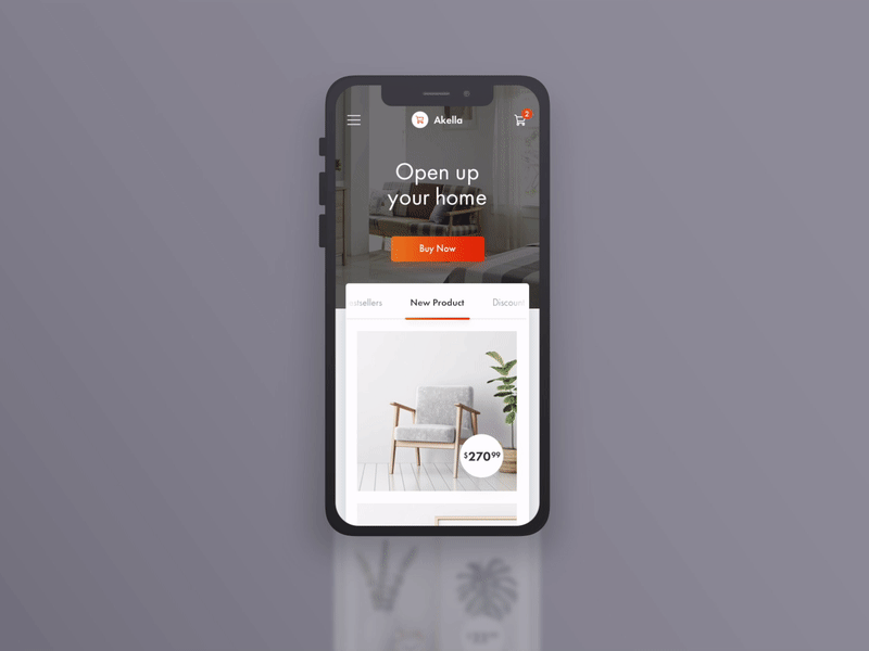 Akella - Mobile Home Page akella animation ecommerce furniture home page design mobile animation mobile design mobile version onlineshop site design web design website