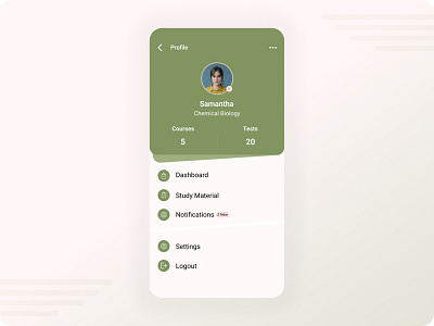 Student Profile Concept app design ui ux