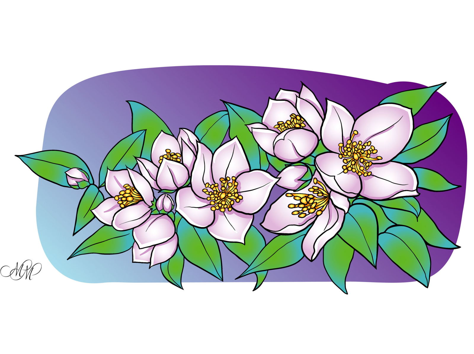 flower branch outline coloring page with leaves contour line art 9002127  Vector Art at Vecteezy