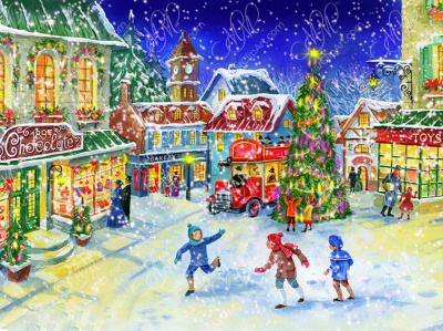 Christmas town. Watercolor illustration christmas cards christmas decoration christmas illustration christmas postcard christmas scenes christmas time christmas town graphic design greeting card illustration instant download labels design new year new year time packaging design retro illustration watercolor illustration winter city winter evening winter scene