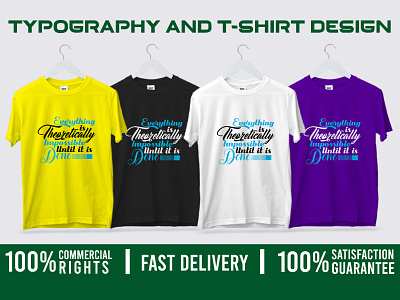 Typography and T-shirt design ai caliography color creative design eps graphic design modern t-shirt typography unique vector writing