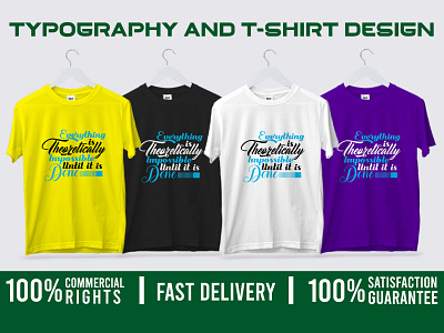 Typography and T-shirt design ai caliography color creative design eps graphic design modern t shirt typography unique vector writing