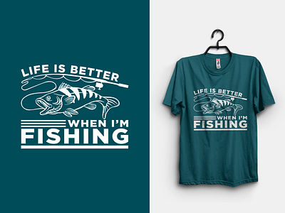 Typography and Fishing Tshirt Design