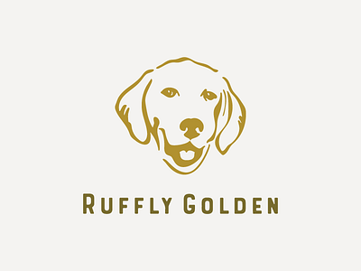 Ruffly Golden Logo branding dog illustration logo
