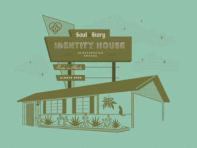 Soul&Story Illustration halftone illustration midcentury motel retro vintage