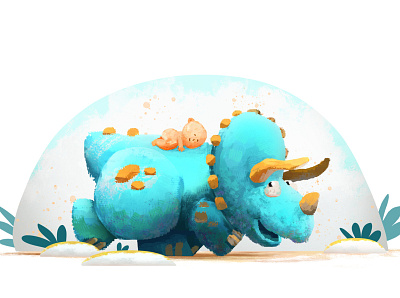 Game Art for our upcoming mobile game - DinoBash baby character design dino bash illustration triceratops