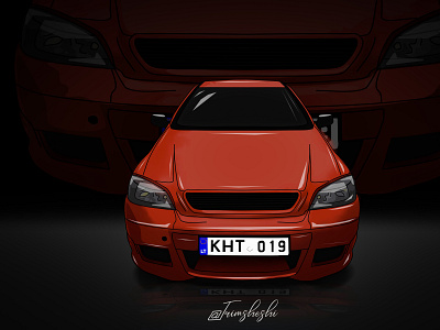 Opel Astra artwork design digital drawing illustration krita