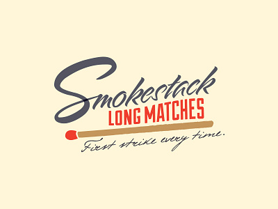 Smokestack Matches brand illustration logo logotype typography