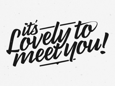 Lovely to meet you! business card card greeting script type typography vector