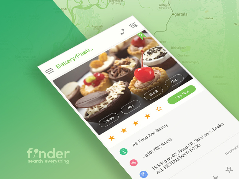 Finder Directory App Template phone rating web gallery android finder directory profile location template map