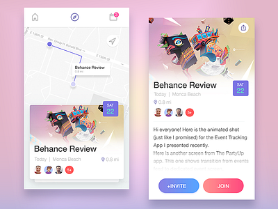 Event Mobile App Concept android app behance concept design event ios map navigation review ui ux