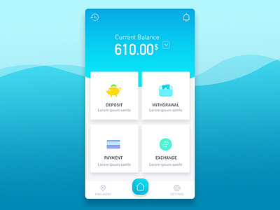 Payment App Homepage android app balance deposit exchange home ios payment withdrawal