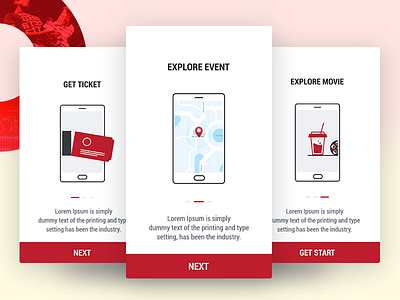 Jete Chao Android/iOS App Onboarding android event ios movie onborading ticket ui ux walkthrough