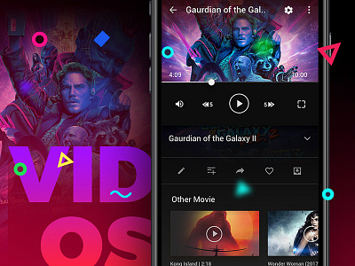 Vidos - Video Streaming Android/iOS App movie netflix player streaming ui youtube