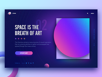 Space web concept art blue cart clean concept design header slider ui ux web