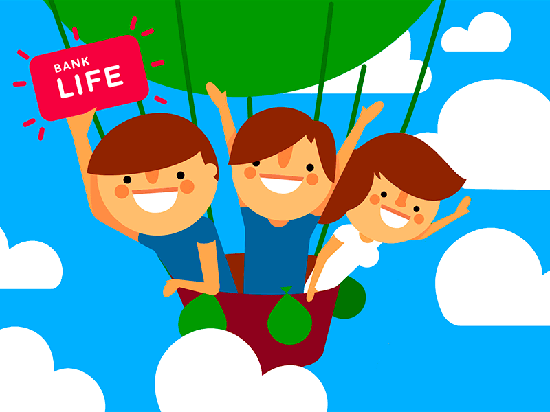 Illustration for Life Bank: Clouds flight illustration life redmadrobot