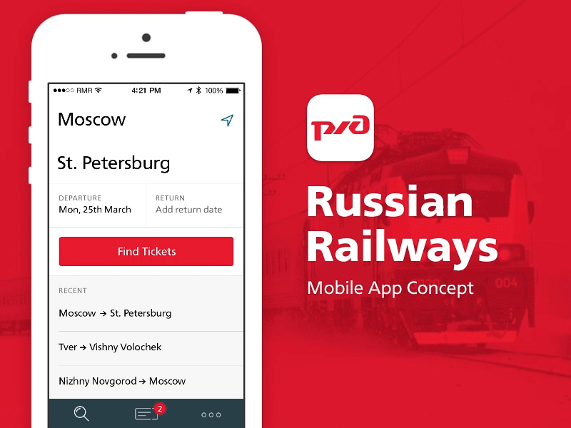 Russian Railways Concept railways redmadrobot tickets