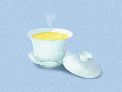 Oolong tea and gaiwan calm china gaiwan greentea illustration japan korea oolong oolongtea taiwan tea teatime zen
