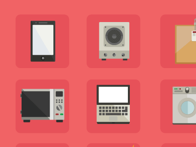 Electronics icons icon illustration iphone laptop microwave speaker vector