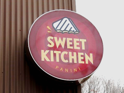 Sweet kitchen ai bi ci panini sign design sweet kitchen vector