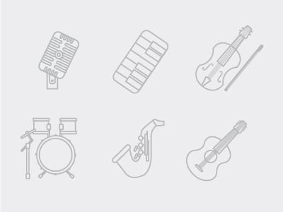 Instruments drum guitar icon icons instruments mic piano sax saxophone vector violin