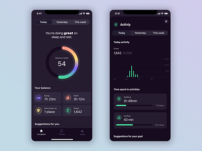 Concept redesign - Our Balance app