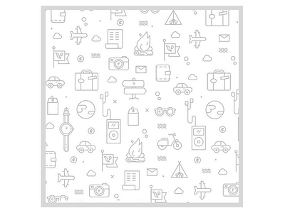 Travel icon set pattern icon line pattern travel volo