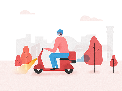Delivery man bootake city delivery drawing food illustration motorcycle scooter sketch vector