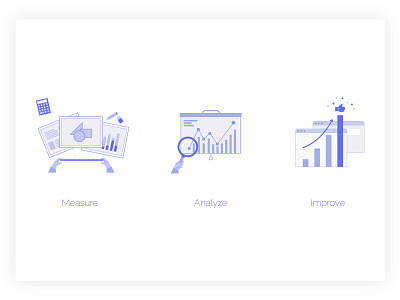 data driven product management icon set analyze data develop icon illustration improve management measure stats