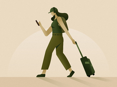 Travel Girl girl illustration phone suitcase travel trips vector