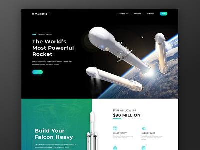 SpaceX - Falcon Heavy Landing concept design desktop falcon heavy landing page mobile space web