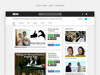 Redesign 1cak.com Light version