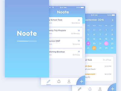 Noote Final Version (UX Implementation) blue mobile modern smooth ui ux