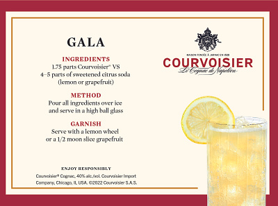 Courvoisier Cocktail Card branding design vector