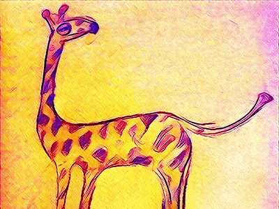 Giraffe-like Creature camel crayon filter trippy