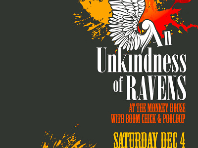 An Unkindnes of Ravens Poster alternative band big type orange poster rock
