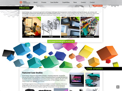 Process and Case Studies Section angles colorful long page scrolling