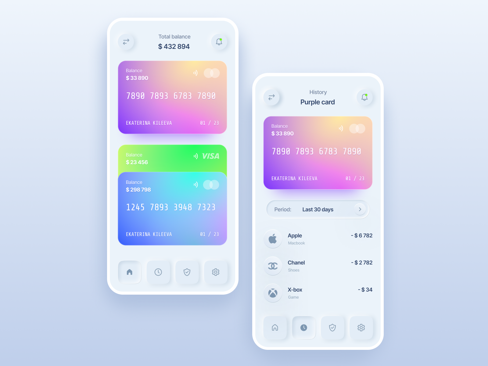 Bank card by Ekaterina on Dribbble